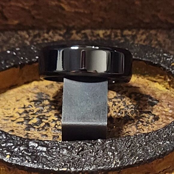 Traditional Women's Black Promise Ring Band - Girls Black Promise Ring For Her - Picture 3 of 6